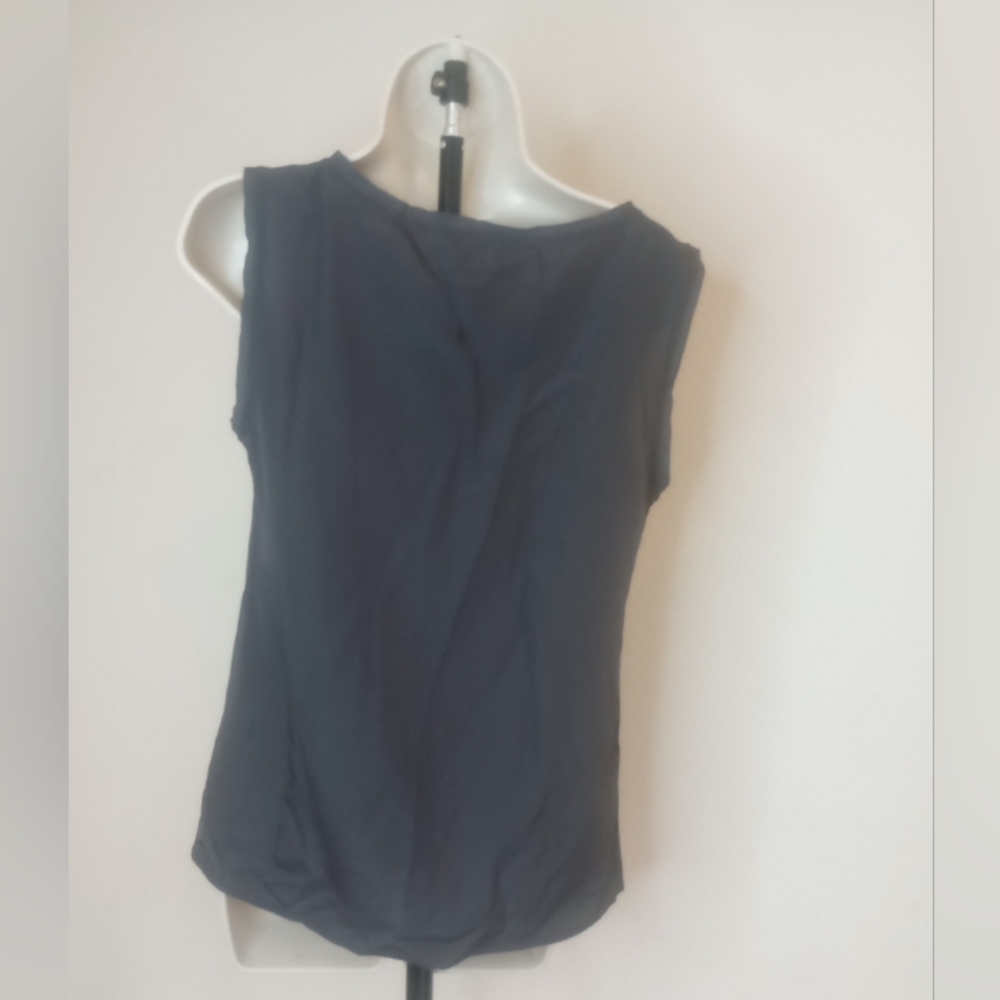 Women's Black Sleeveless Top with Silver Accents - Picture 3 of 11